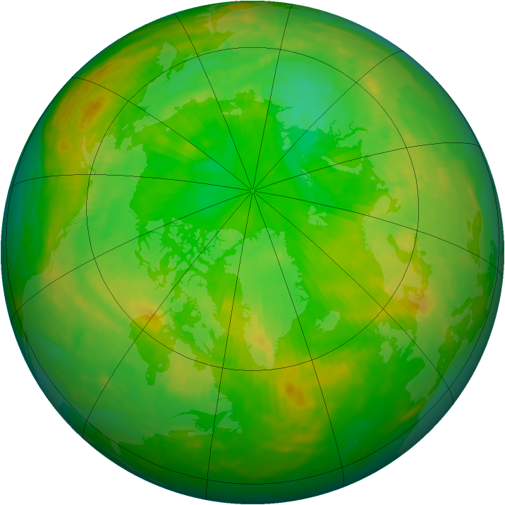 Arctic ozone map for 09 July 1987